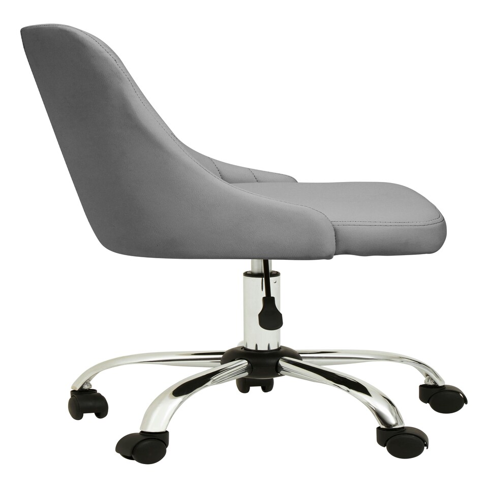 image 1 of Interiors by Premier Brent Grey Leather Effect Home Office Chair