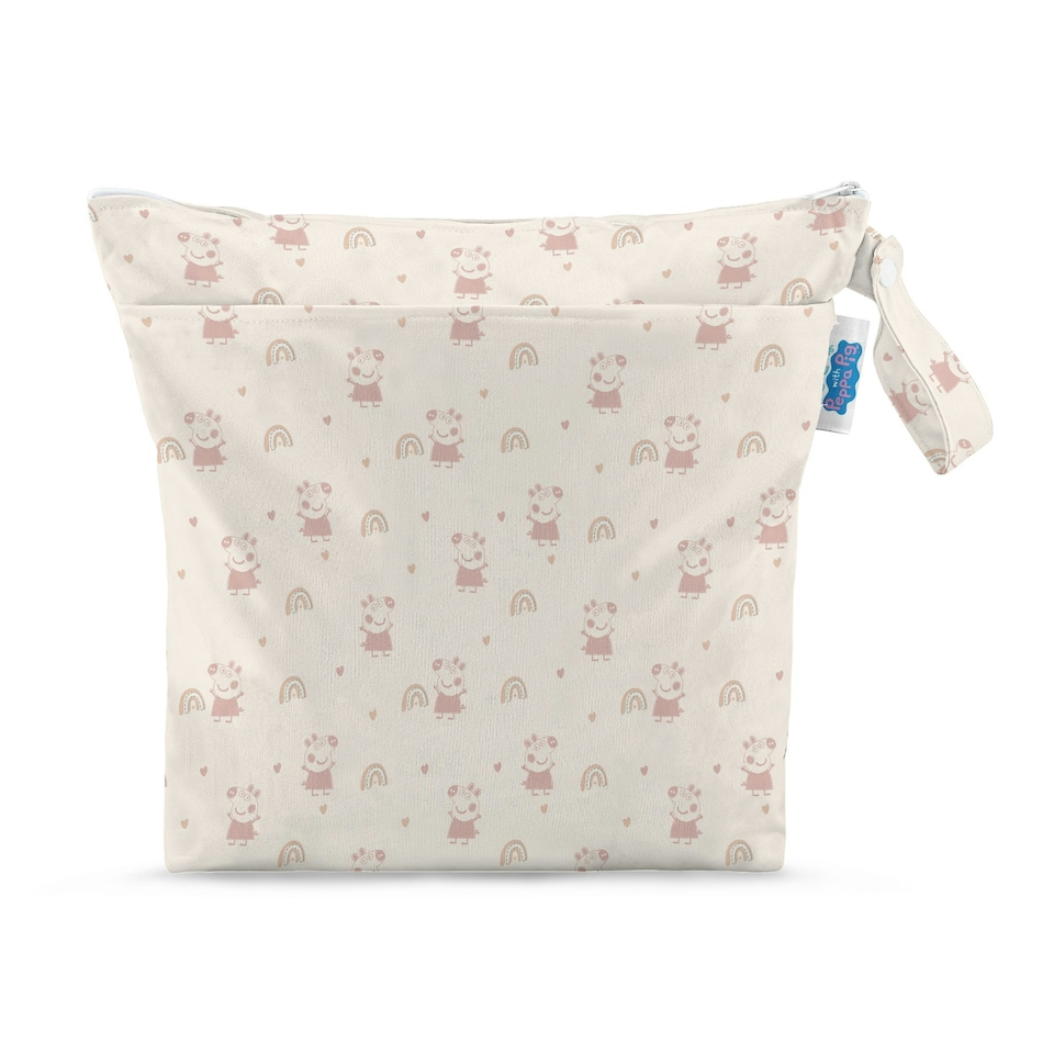 image 1 of Peppa Pig Grab & Go Nappy Wet Bag - Pink Rainbows