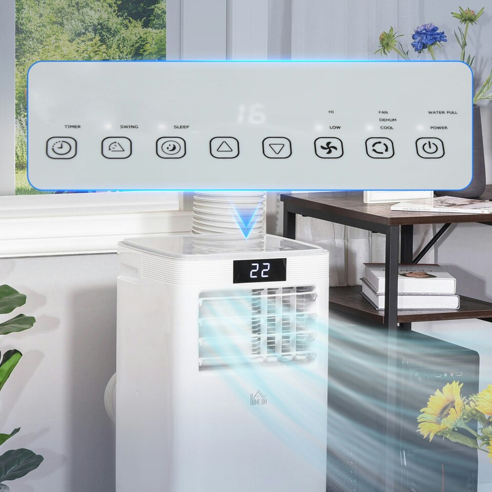 image 1 of HOMCOM 8000BTU Portable Air Conditioner 4 Modes LED Display Timer Home Office