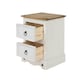 image 5 of Corona White, 2 Drawer Petite Bedside Cabinet White | antique waxed pine