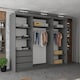 image 4 of Sliding Wardrobes 4U Modern 3-Door Sliding Wardrobe with Central Mirror & Drawers – 250cm, White, Black, Grey, Oak | Grey | Grey250cm | 250cm