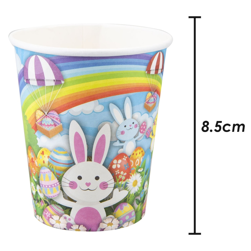 image 1 of PMS Easter Bunny Paper Cups 9oz - 8 Pack