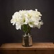 image 2 of Classic White Amaryllis Artificial Flower (Single Stem) - Plastic - L35 x W35 x H81 cm - Cream/Green