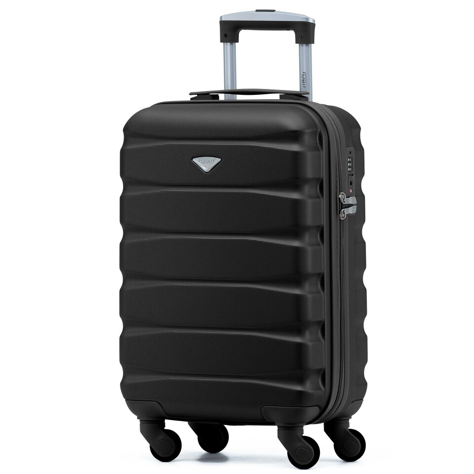 image 1 of Flight Knight Cabin Suitcase 55x35x20cm, Lightweight Carry On Bag - Over 100 Airlines- Ryanair, EasyJet, British Airways - Hand Luggage, ABS Hard Shell TSA Lock Silver | Silver | Cabin Bag