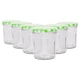 image 1 of Argon Tableware Glass Jam Jars with Green Gingham Lids - 250ml - Pack of 6