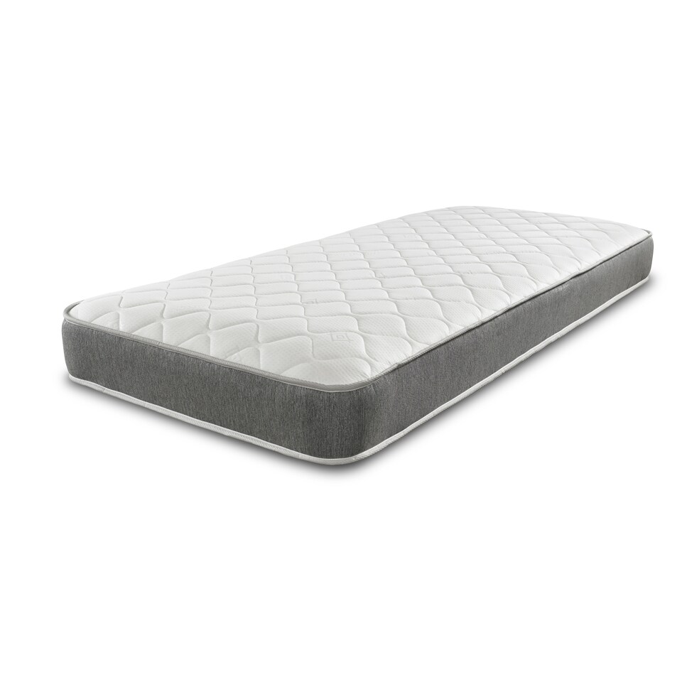 image 1 of 7-Inch Hybrid Sprung Mattress - Soft Firmness Deep Quilted Sleep Surface | Grey | European Single