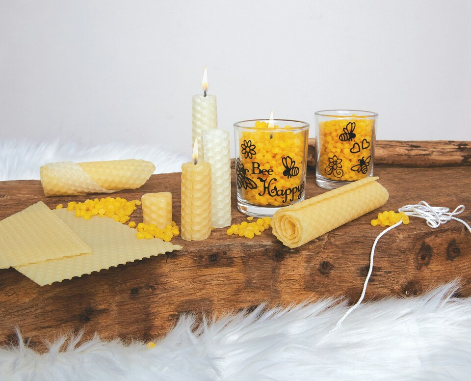 image 1 of House of Crafts Natural Beeswax Candle, Yellow, Single Craft Kit