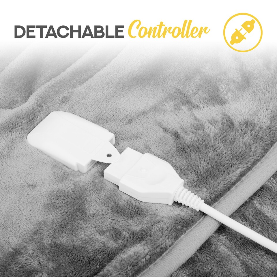 image 1 of MONHOUSE Heated Throw - Electric Blanket - Digital Controller - Timer up to 9 hours, 9 Heat Settings, Auto Shutoff - Machine Washable - Single 130X160cm - FUR