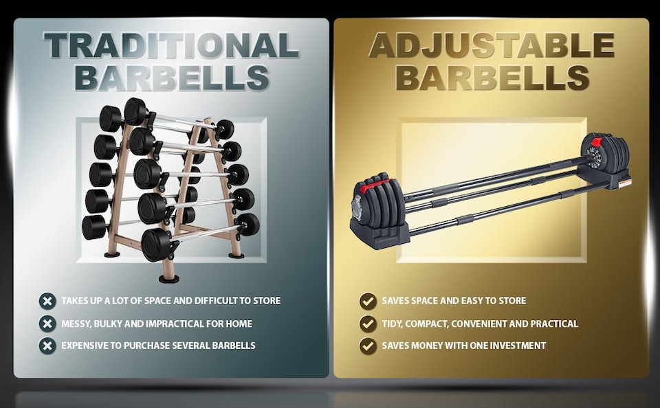 image 1 of Strongology ELEMENT19 Home Fitness Black and Red Adjustable Smart Barbell from 2kg up to 19kg Training Weights | Black | Red | Standard