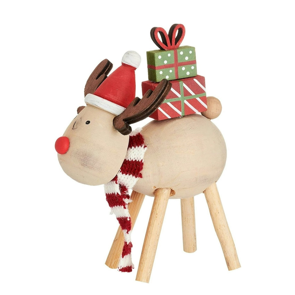 Sass & Belle Decoration Festive Standing Reindeer with Presents