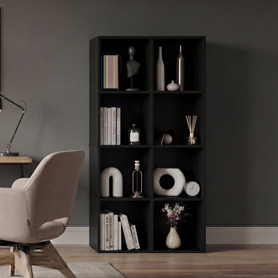 image 1 of Vida Designs 8 Cube Storage Unit, Black
