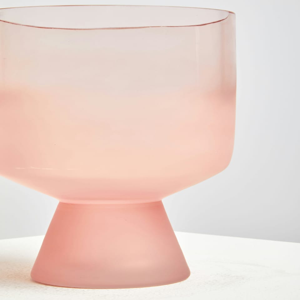 image 1 of Interiors by Premier Small Matte Pink Ombre Glass Vase, Modern Two-Tonal Decorative Vase, Chic Flower Vase for Contemporary Homes Pink