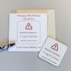 image 5 of Personalised 1st Cup of Coffee Coaster Card Birthday Gift for Friend