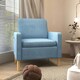 image 2 of HOMCOM Modern Armchair Upholstered Accent Chair for Bedroom Home Office  Blue
