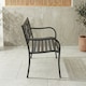 image 8 of Garden Vida 3 Seater Steel Garden Bench Outdoor Patio Seating, Rose