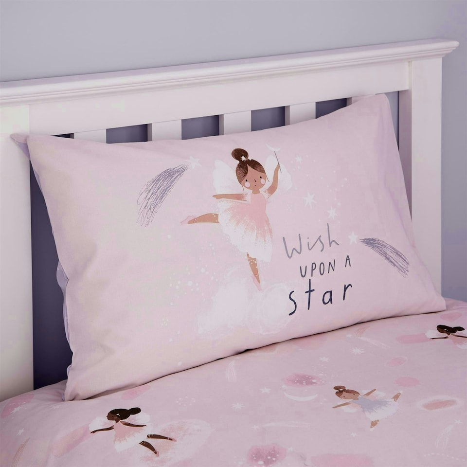image 1 of Dancing Fairies Reversible Duvet Cover Set | Pink