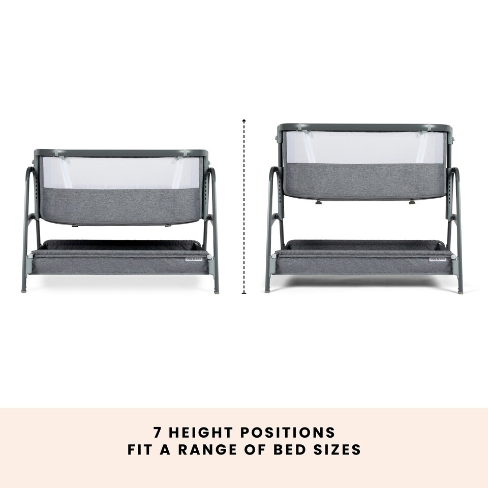 image 1 of Bubba&Me Bedside Crib – Suitable from Birth to 9kg, Adjustable 7 Height Positions, Co-Sleeper with Mesh Windows & Storage Basket, Includes Mattress & Carry Bag