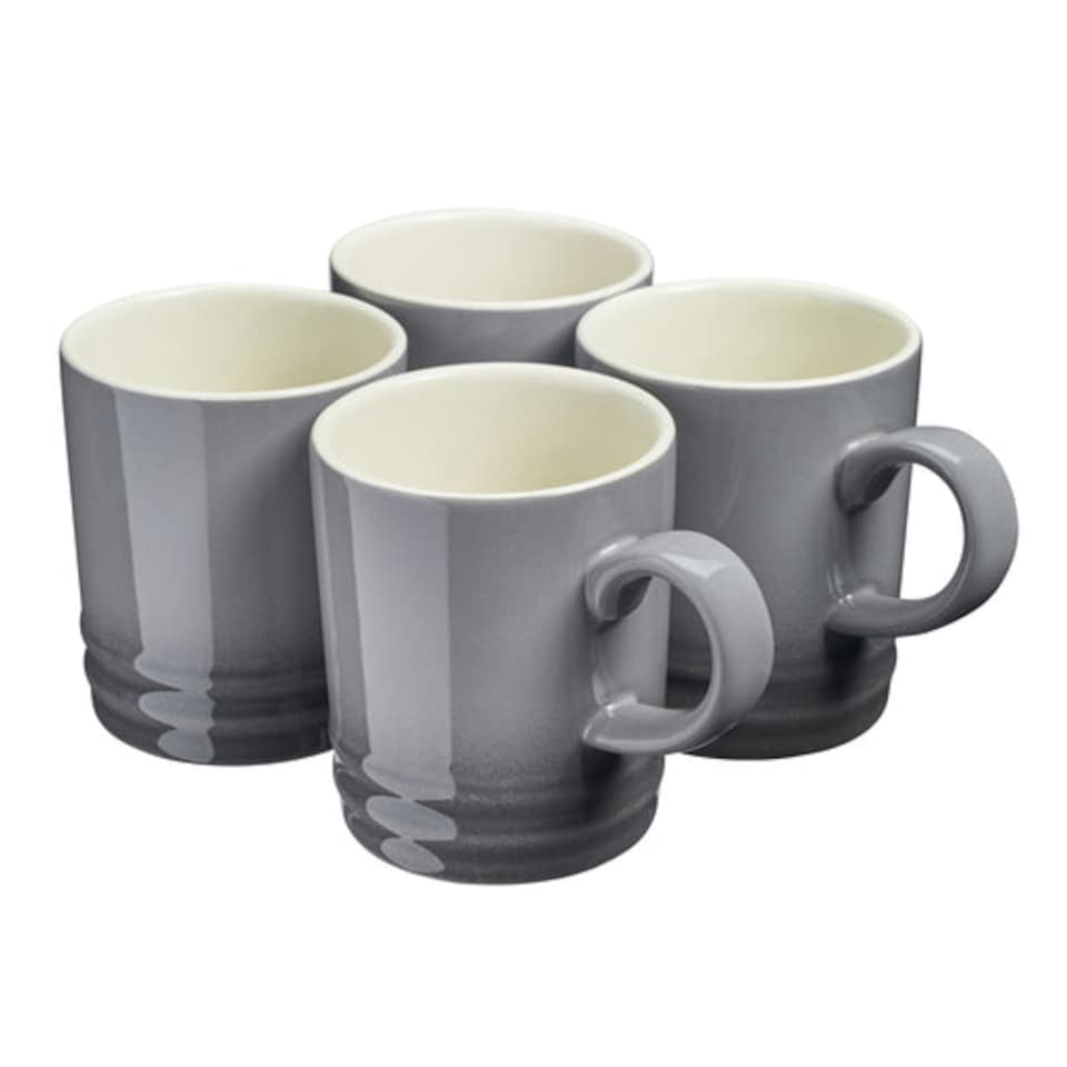 image 1 of Cooks Professional 4 Piece Mug Set |  Durable Dishwasher Safe Stoneware | 350ml | Grey | Grey | 4