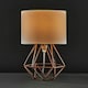 image 2 of ValueLights Pair of Small Copper Metal Basket Cage Table Lamps with a White Fabric Shade - Complete with 4w LED Golfball Bulbs 3000K Warm White White