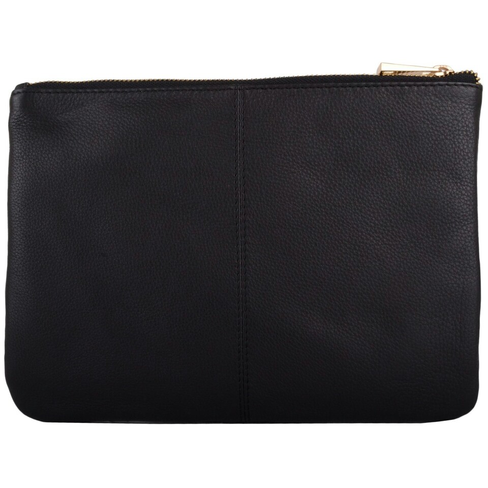 image 1 of Soft Leather Clutch Bag / Pouch with Wrist Strap and Diamond Design Blue | Blue