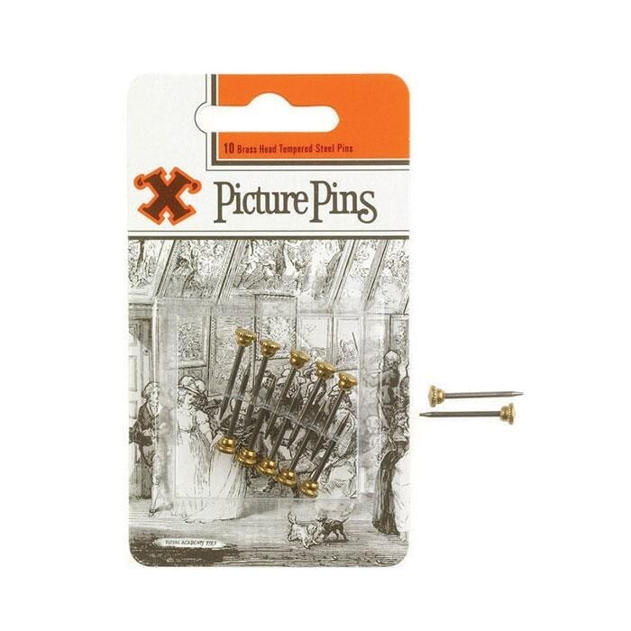 X Brass Head Picture Pins 10pk - One Colour - One Size