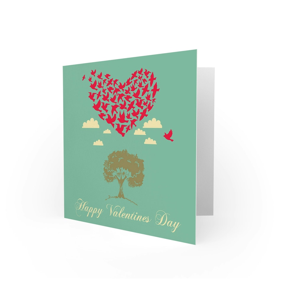 image 1 of Heart Birds Anniversary Valentines Day Card