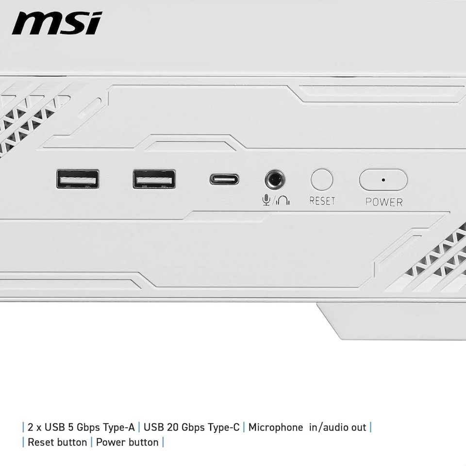 image 1 of MSI MAG PANO 130R PZ ARGB Tempered Glass Mid Tower Gaming PC Case - White