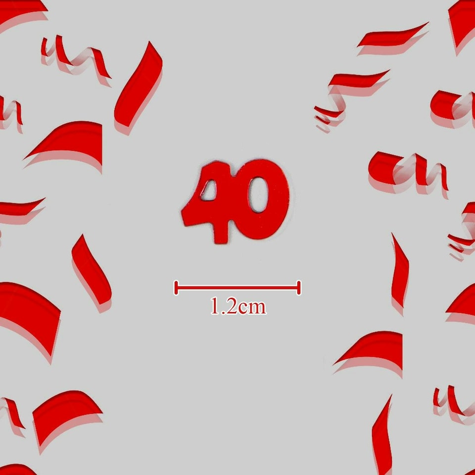 image 1 of 14g 40th Birthday Red Confetti