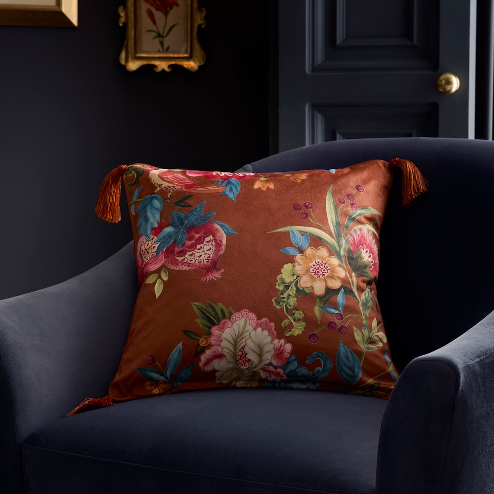 image 1 of D & D Bejewelled Filled Cushion Spice