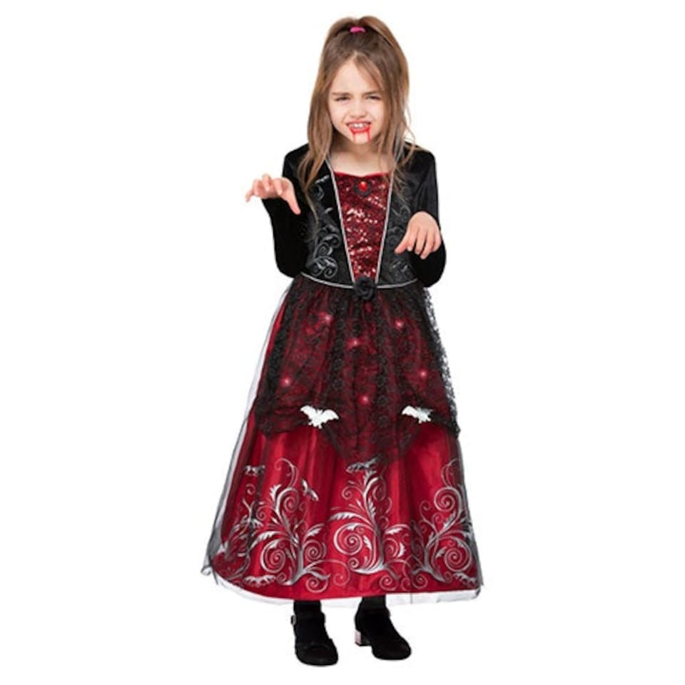 image 1 of Vampiress Deluxe Girls Fancy Dress Costume Kids Large - Age 10-12