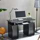 image 4 of WICKLOW Computer Desk with Cabinet and 3 Drawers - Black Black