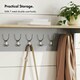 image 6 of VonHaus Ash Hall Grey Wall Mounted  Coat Hooks with Shelf Grey | One Size