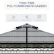 image 3 of Outsunny 3 x 3 m Outdoor Polycarbonate Gazebo Double Roof Hard Top Gazebo with Galvanised Steel Frame Nettings Curtains for Garden Lawn Patio and Deck Khaki