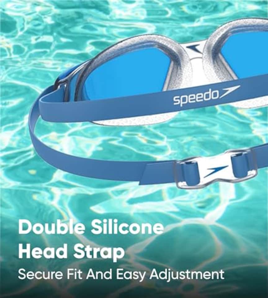 image 1 of Speedo Unisex-Adult Hydropulse Swimming Goggle | Comfortable Fit | Adjustable Design Goggles, White/Elephant/Light Smoke, One Size