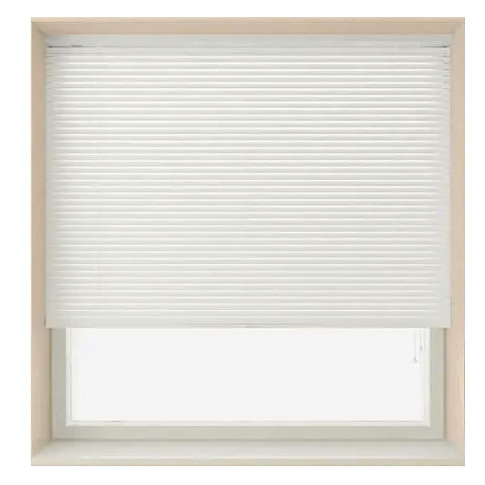 120cm White 25mm Slat PVC Venetian Blind (152cm Drop) | White | White