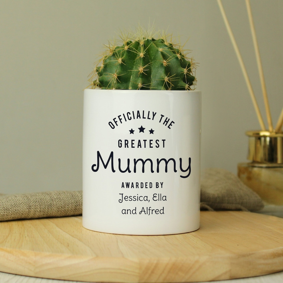 image 1 of Personalised Officially The Greatest Ceramic Storage Pot White