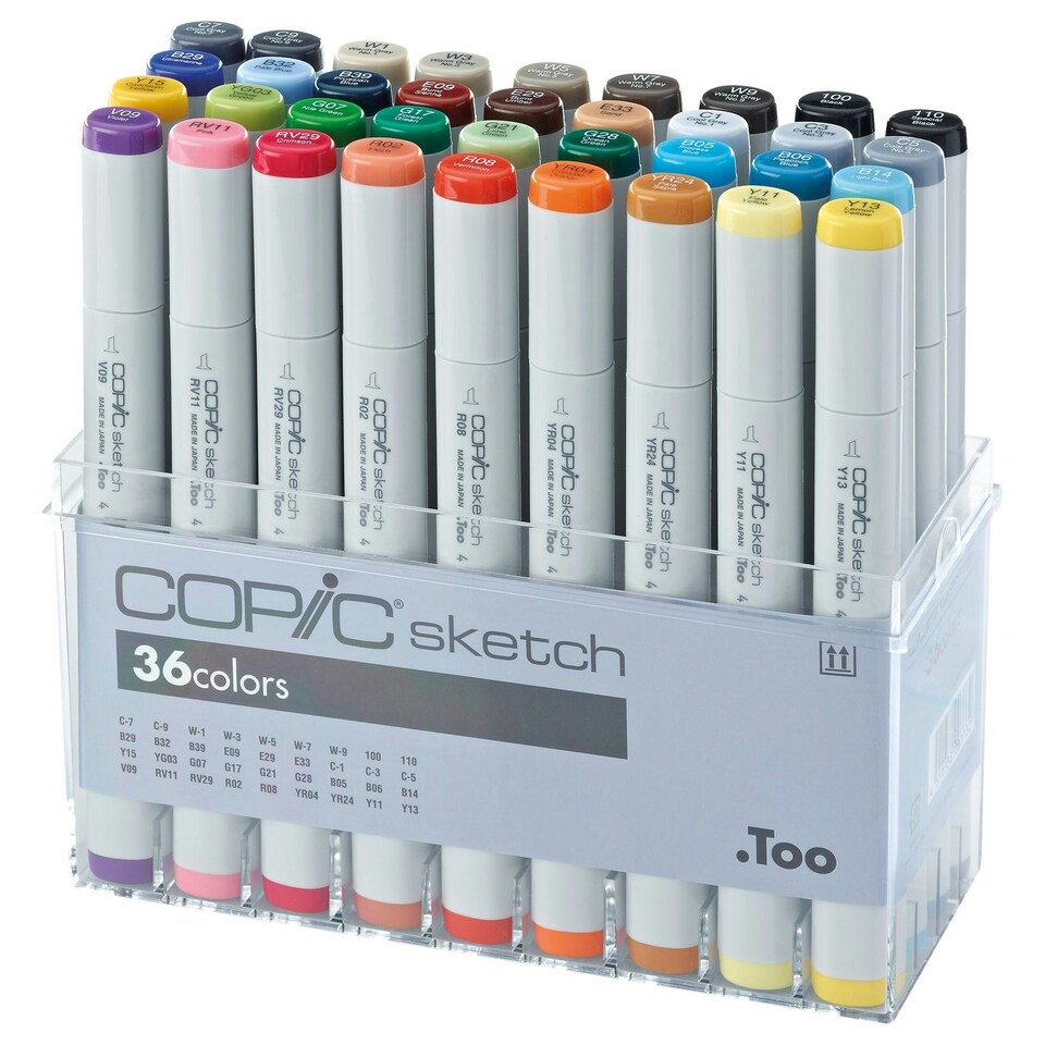 Copic Sketch Marker Pen, Multicoloured, Set of 36