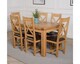 image 2 of Richmond 140-220cm Oak Extending Dining Table and 6 Berkeley Leather Chairs | Brown | Brown