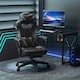 image 2 of Vinsetto Computer Gaming Chair, Racing Desk Chair with Lumbar Support and Footrest, PU Leather Gamer Chair with Headrest and Swivel Wheels for Home, Grey