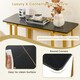 image 4 of COSTWAY Console Table Faux Marble Entryway Table Gold