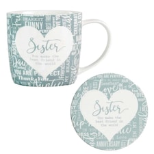 Sentiment Mug & Coaster Set - Sister | Multi | 1