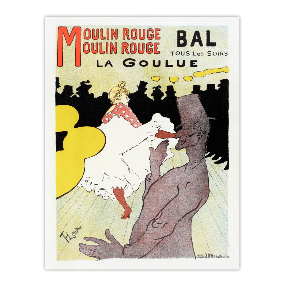 image 1 of Toulouse Lautrec Framed Wall Art Print Moulin Rouge La Goulue Home Décor