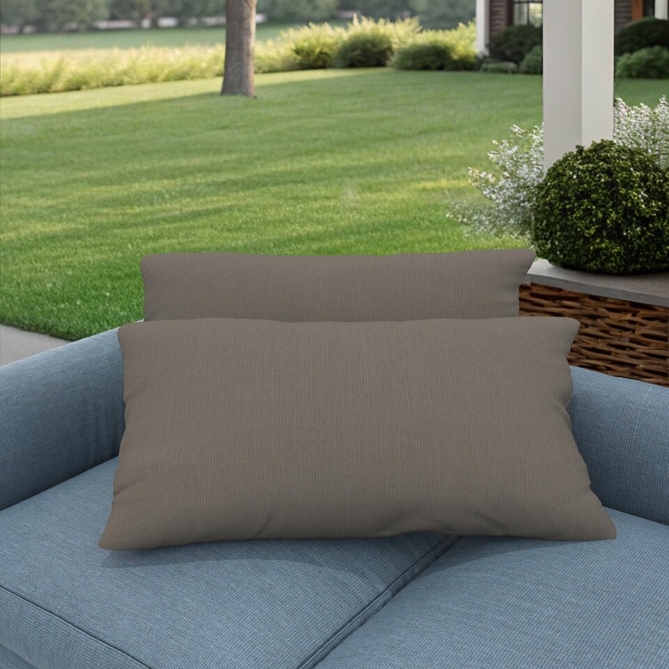 image 1 of Covers&All Sunbrella Lumbar Pillows Set of 2, Rectangle 12 in x 24 in, Spectrum Graphite