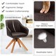 image 7 of COSTWAY Swivel Accent Chair Set of 2 Ergonomic Armchairs Brown Brown
