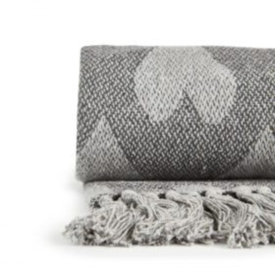 image 1 of Love Collection Recycled Cotton Throw in Grey | Grey | Grey