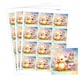 image 1 of Easter Bunny and Chick Square Stickers 65mm - Sheet of 12