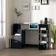 image 2 of HOMCOM Multi-Storage & Workstation Desk Table Storage Shelves Home Office Black