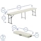 image 3 of Harbour Housewares 4 Person Folding Trestle Bench - 180cm (6ft) - Folding Bench Indoor Bench Outdoor Bench Seat Chair | White | One Size