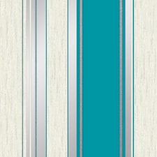 Vymura Stripe Textured Wallpaper - Teal - 33ft x 20.5in Green