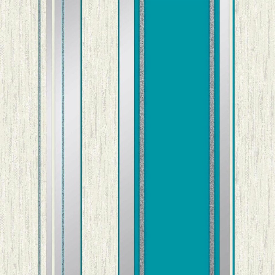 image 1 of Vymura Stripe Textured Wallpaper - Teal - 33ft x 20.5in Green